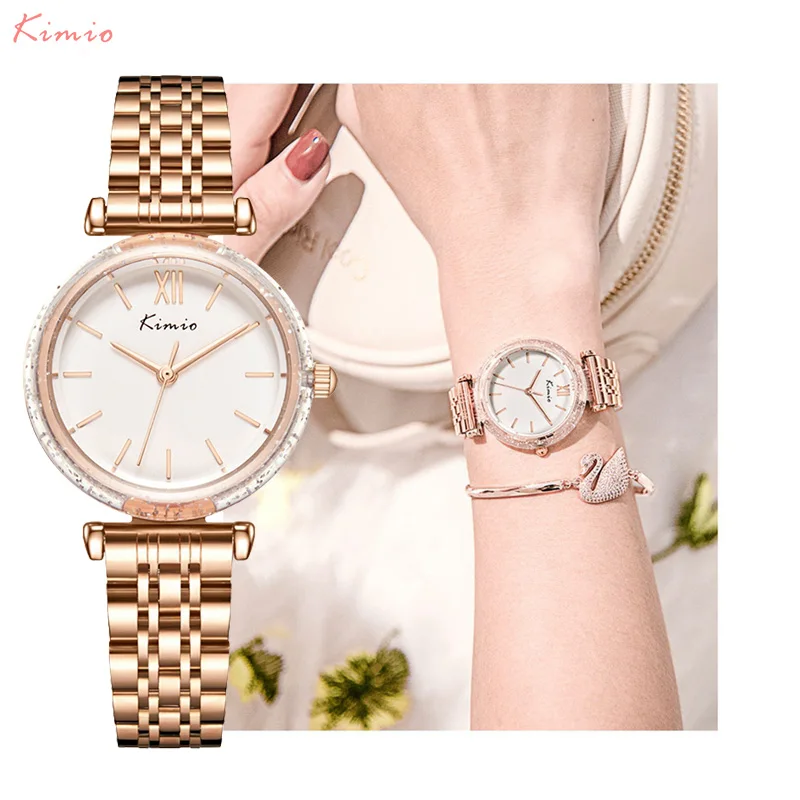Kimio Rose Gold Watch Women Watches Ladies Stainless Steel Women's Bracelet Watches Female Relogio Feminino Montre Femme 2020
