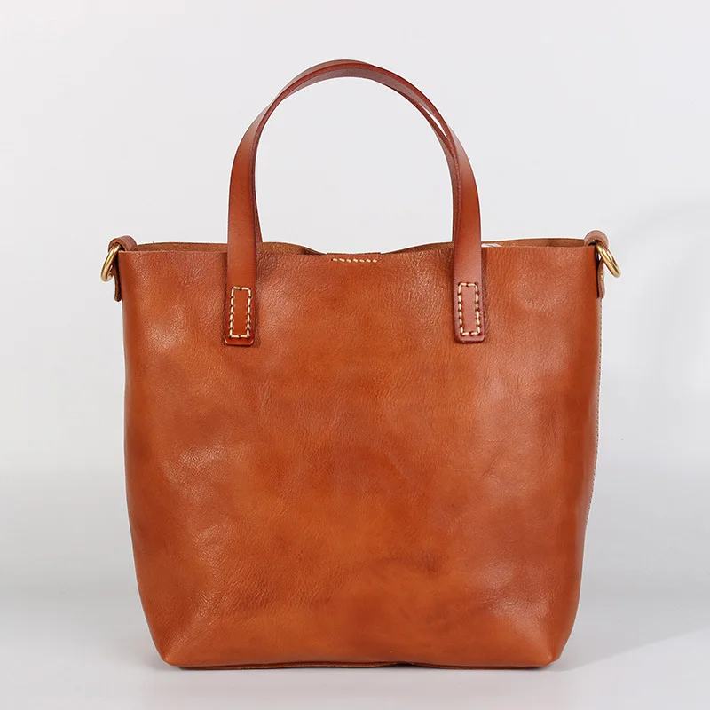 First layer veg-taned leather designer  women handbag  vintage high quality shoulder bag