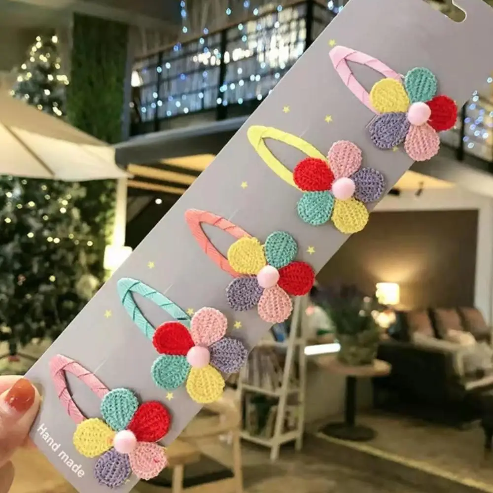 flower2 5pcs 5/10 шт./компл. милые заячьими ушками детская Заколки для волос Красочные на булавке фрукты цветок звезда заколки Акриловые; милое платье для маленьких девочек; аксессуары для волос - Цвет: flower2 5pcs