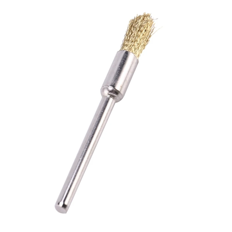 

50Pcs Brass Wire Brush 5mm Diameter Polishing Brush for Metal Rust Removal Jade Polishing Wood Carving Tools