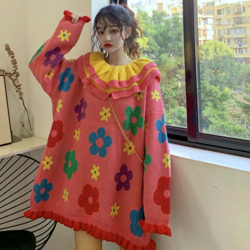 

Ins Conteast Color Patchwork Pull Femme New