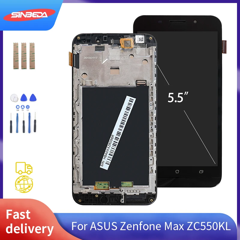 ЖК дисплей 5 ''для ASUS Zenfone Max ZC550KL Z010DA сенсорный экран с дигитайзером и рамкой в