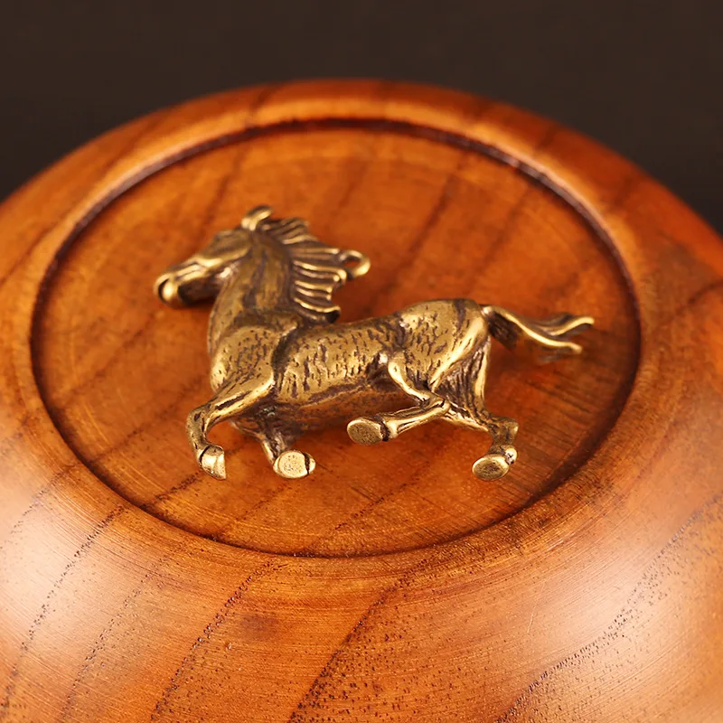 Китайский стиль креативные латунные беговые брелоки с лошадьми Подвески медные