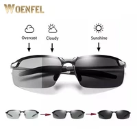 woenfel men photochromic sunglasses polarized chameleon sun glasses male color changing rectangular frame driving eyewear