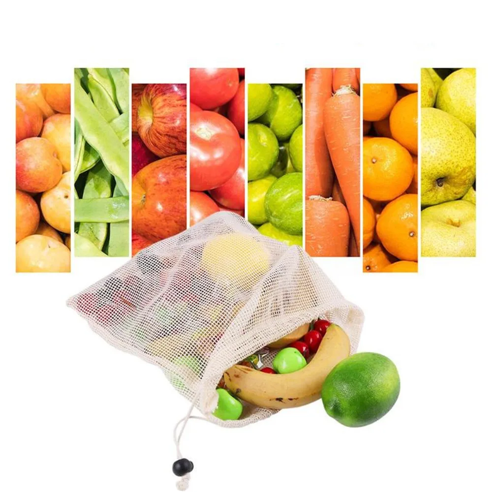 Многоразовый мешок на шнурке для покупок многоразовый из органического хлопка с