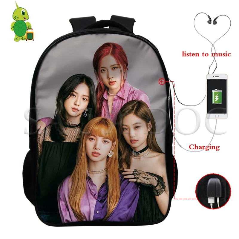 24 Многофункциональный рюкзак Kpop Blackpink Kill This Love для женщин и мужчин, рюкзак для ноутбука с USB зарядкой, Jisoo/Jennie, школьные дорожные сумки - Цвет: 24