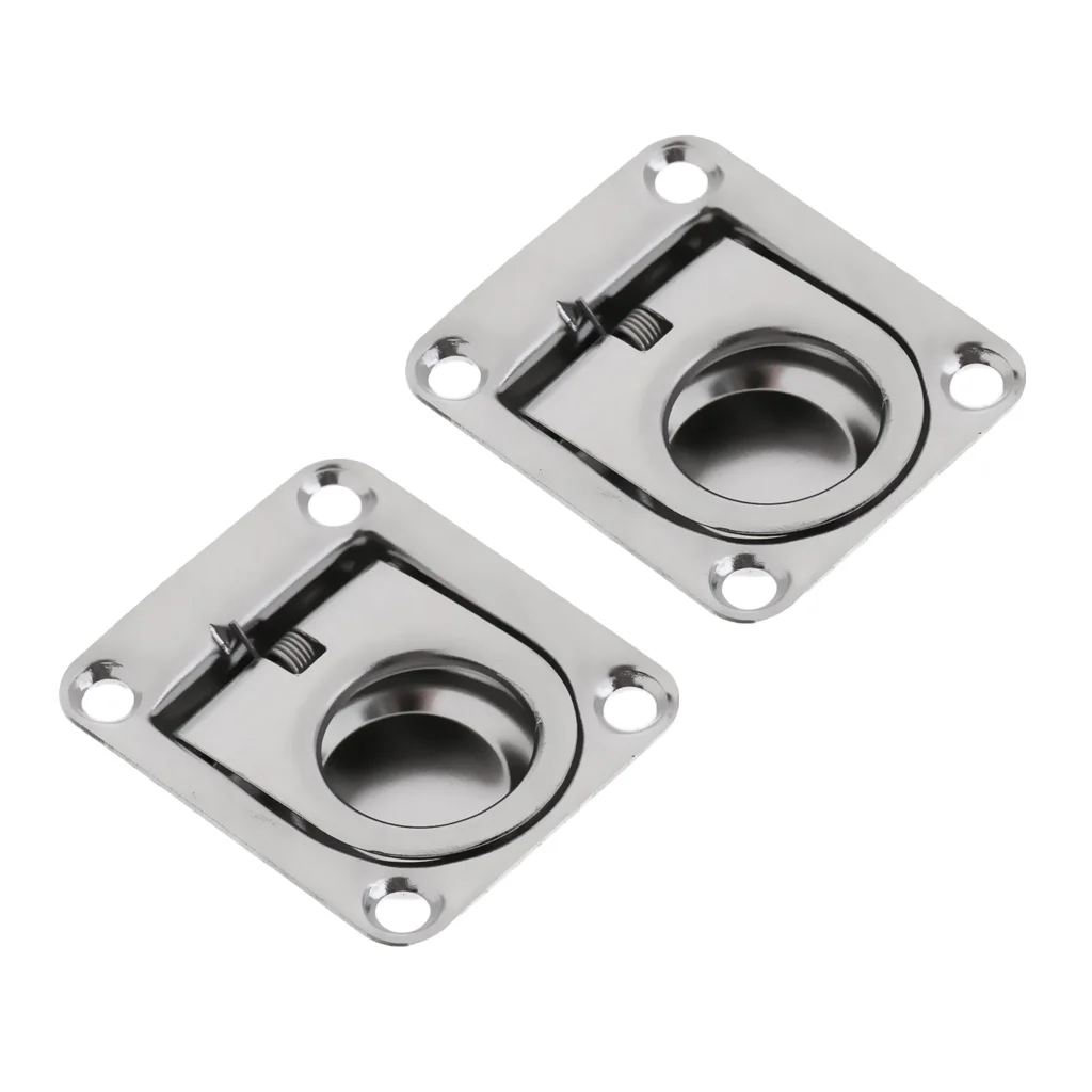 

2 Pieces Marine Boat Deck Hatch Flush Ring Pull 43 X 36mm Stainless Steel
