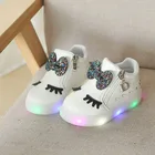 Детские светящиеся кроссовки для девочек, обувь с подсветкой, с бантом, размеры 21-30,кроссовки детские