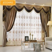 luxury european style thickening shading pure color window valance italy velvet curtains for living room bedroom dining room 01