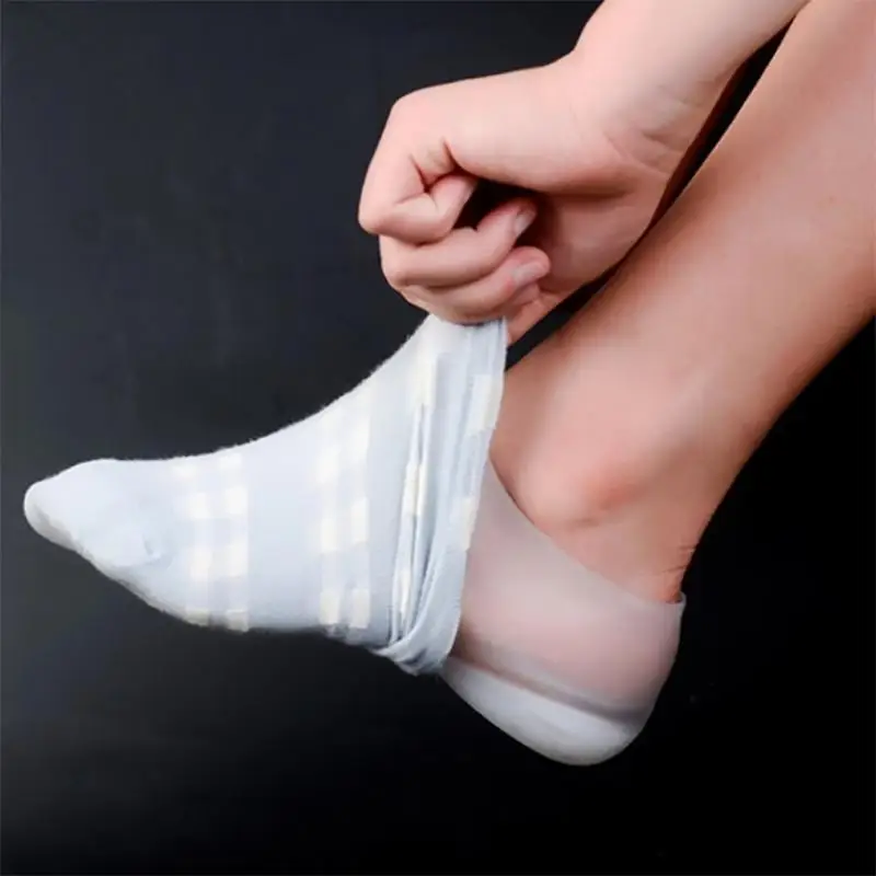 2pcs Invisible Increase Heel Height Socks 3-3.5cm L SIZE Solid Resistant Silicone Insoles for Men Feet Anti-Slippery Pads | Красота и