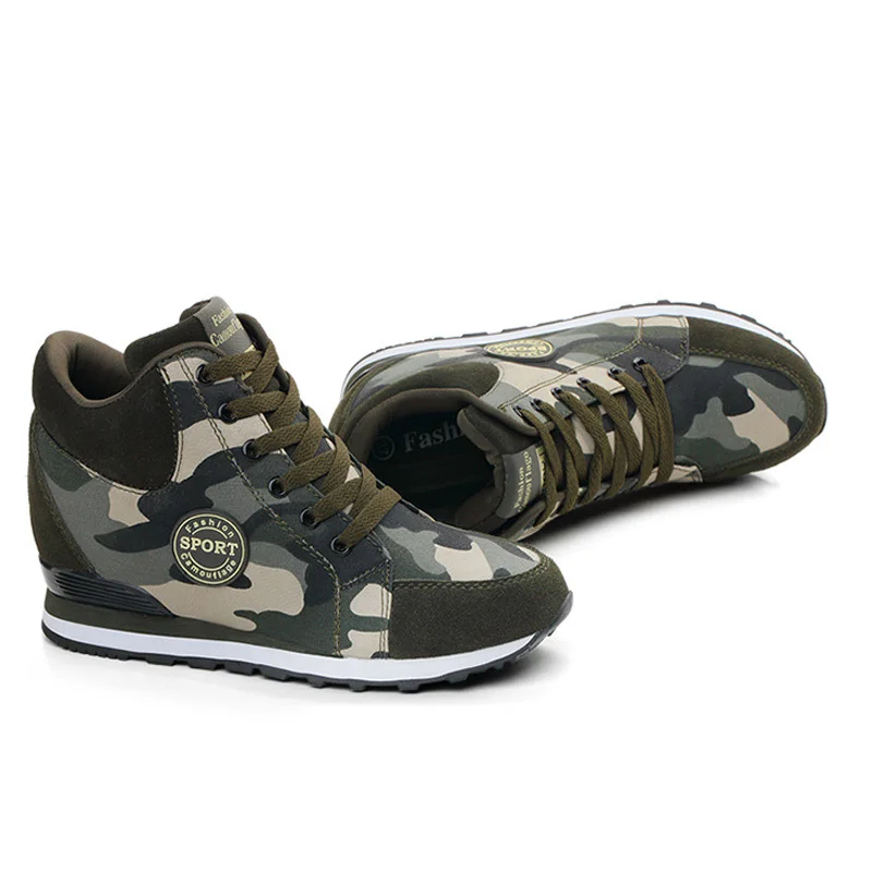 Женские осенние ботильоны модные камуфляжные парусиновые ботинки на шнуровке