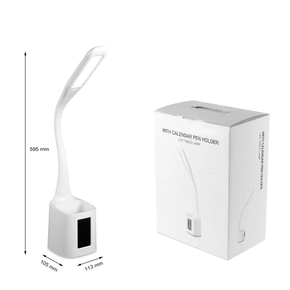 

Folding Dimmable Pen Holder LED Table Lamp Smart Lamp With Calendar Display Touch Button Natural Light