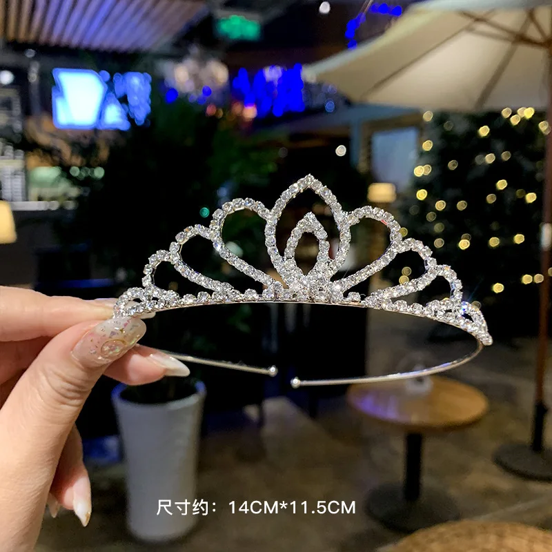 

Простые Модные короны принцессы со стразами винтажная корона для девочек с кристаллами головной убор для детей Блестящая Корона из страз