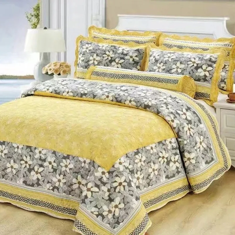 

3pcs Cotton Quilt Bedspread Set Fashion Bedding Patchwork Duvet Quilted Blanket America Linen Coverlet Cubrecam Bed Cover Colcha