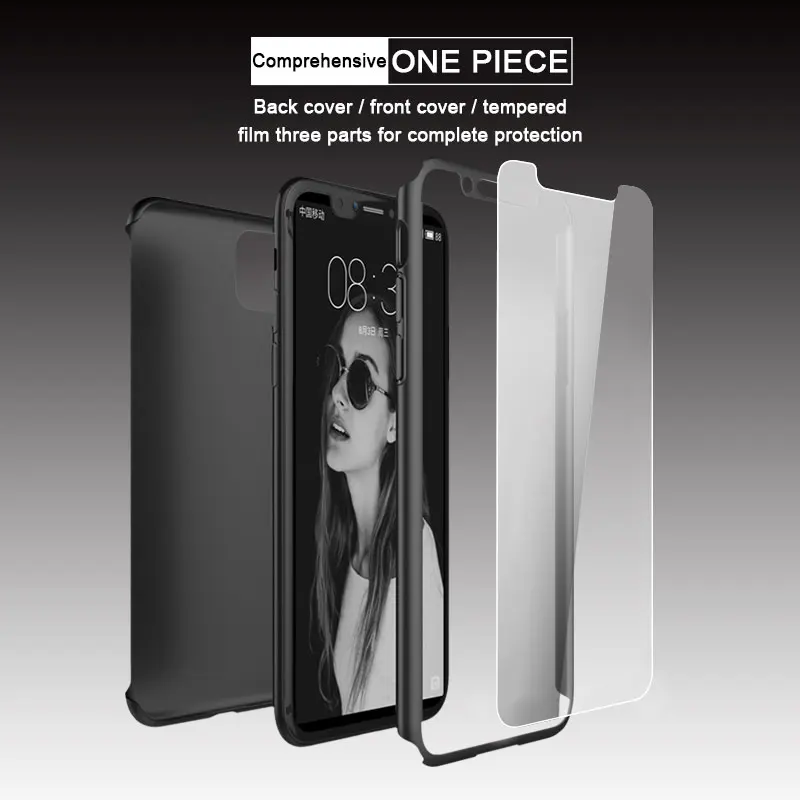 360 полный защитный чехол для телефона iPhone 8 7 Plus 6 6s Чехол 5 5S X 10 полное покрытие 11 Pro