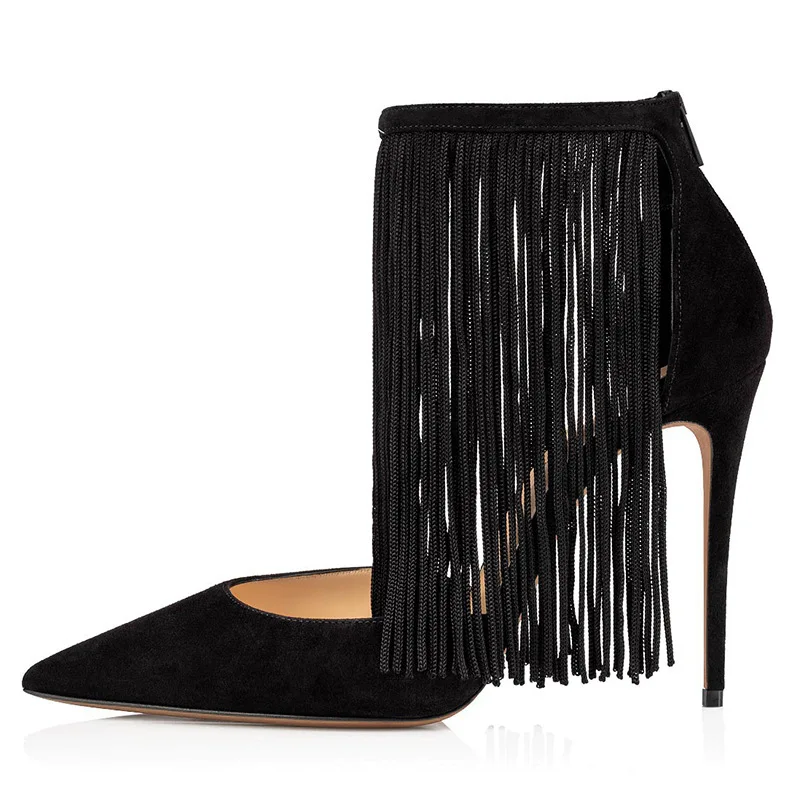 

Женские замшевые босоножки на шпильке, с острым носком, большие размеры