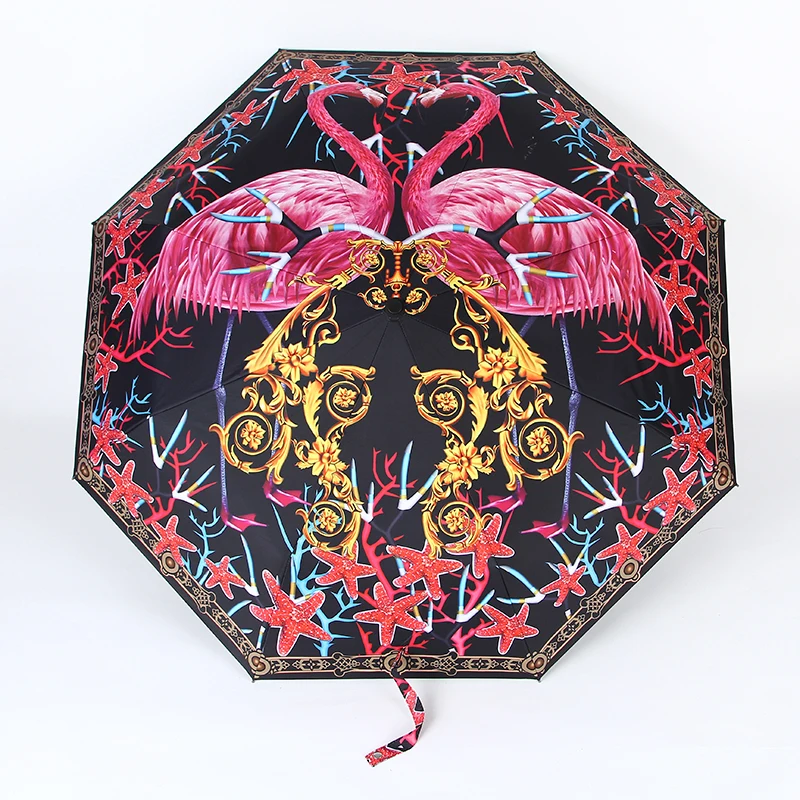 Ветрозащитный Автоматический Зонт от дождя 3 складывания роскошные большие