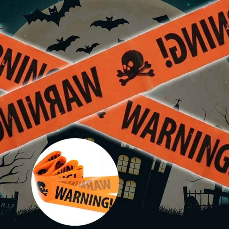 Декоративная предупреждающая лента на Хэллоуин пластиковая опасная знаки Декор