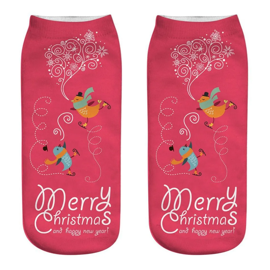 

FREE OSTRICH Women's 3D Cartoon Funny Christmas Ankle Socks Cute Novelty Print Cool Fashion Adorable Cute Design Stockings