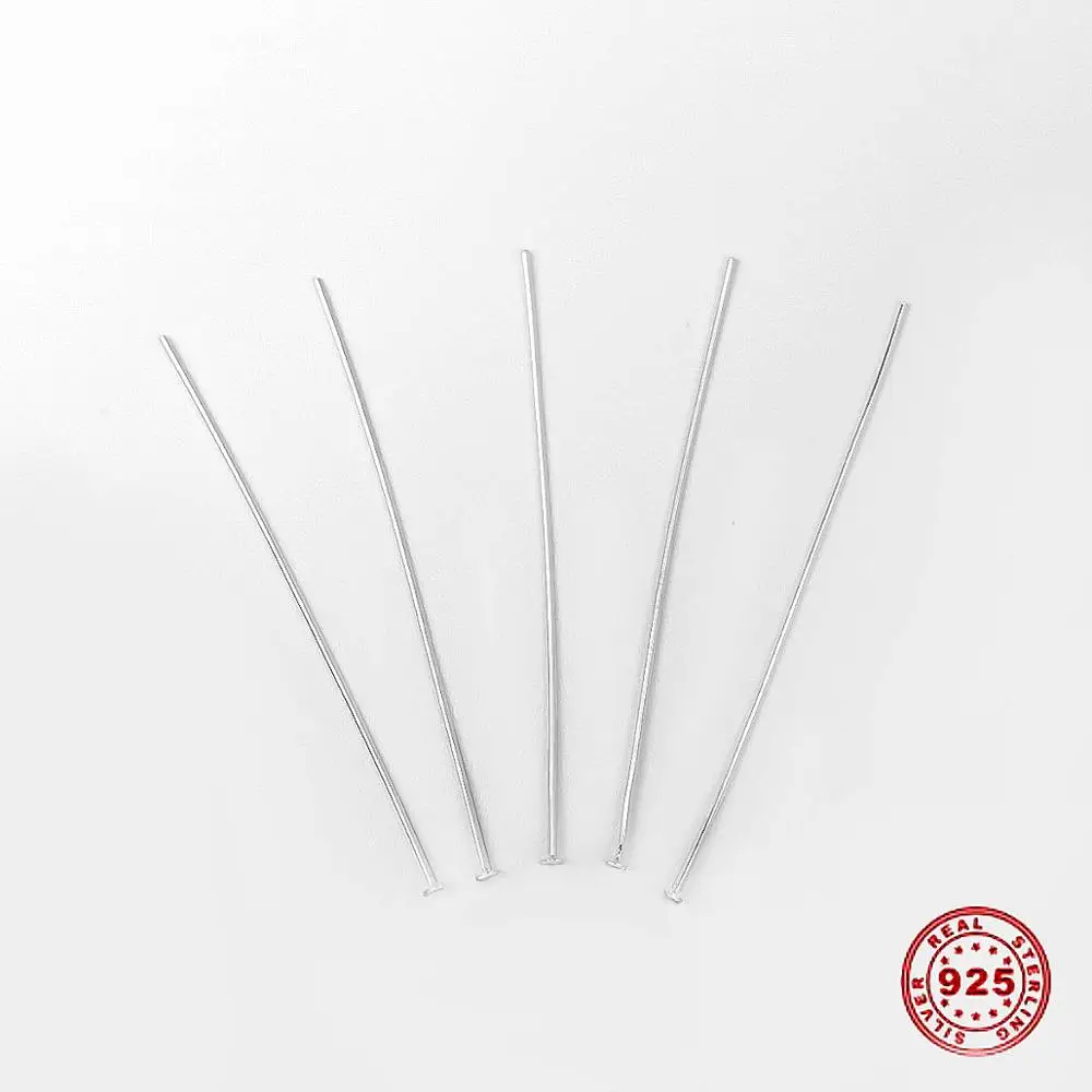 

Doreen Box 925 Sterling Silver Head Pins Silver DIY Findings Jewelry Accessories Wholesale, 0.5mm (24 gauge),7 Sizes, 1 Gram