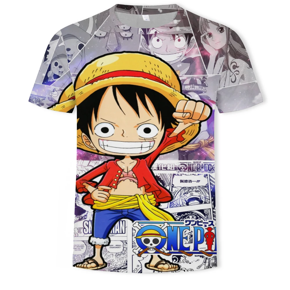 

2021 Anime T Shirt Men Women Fashion 3D Printed T-shirt Cool Cartoon Summer Casual Tops Tee Luffy Tshirt