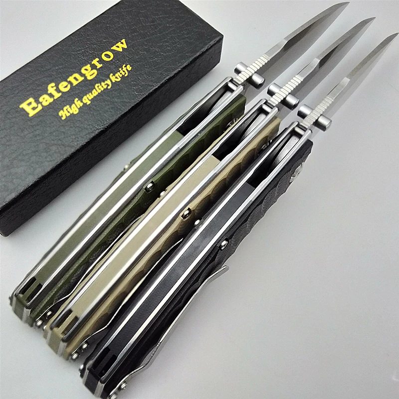 Складной нож Eafengrow с черной акулой карманный Клинок лезвием из стали D2 и