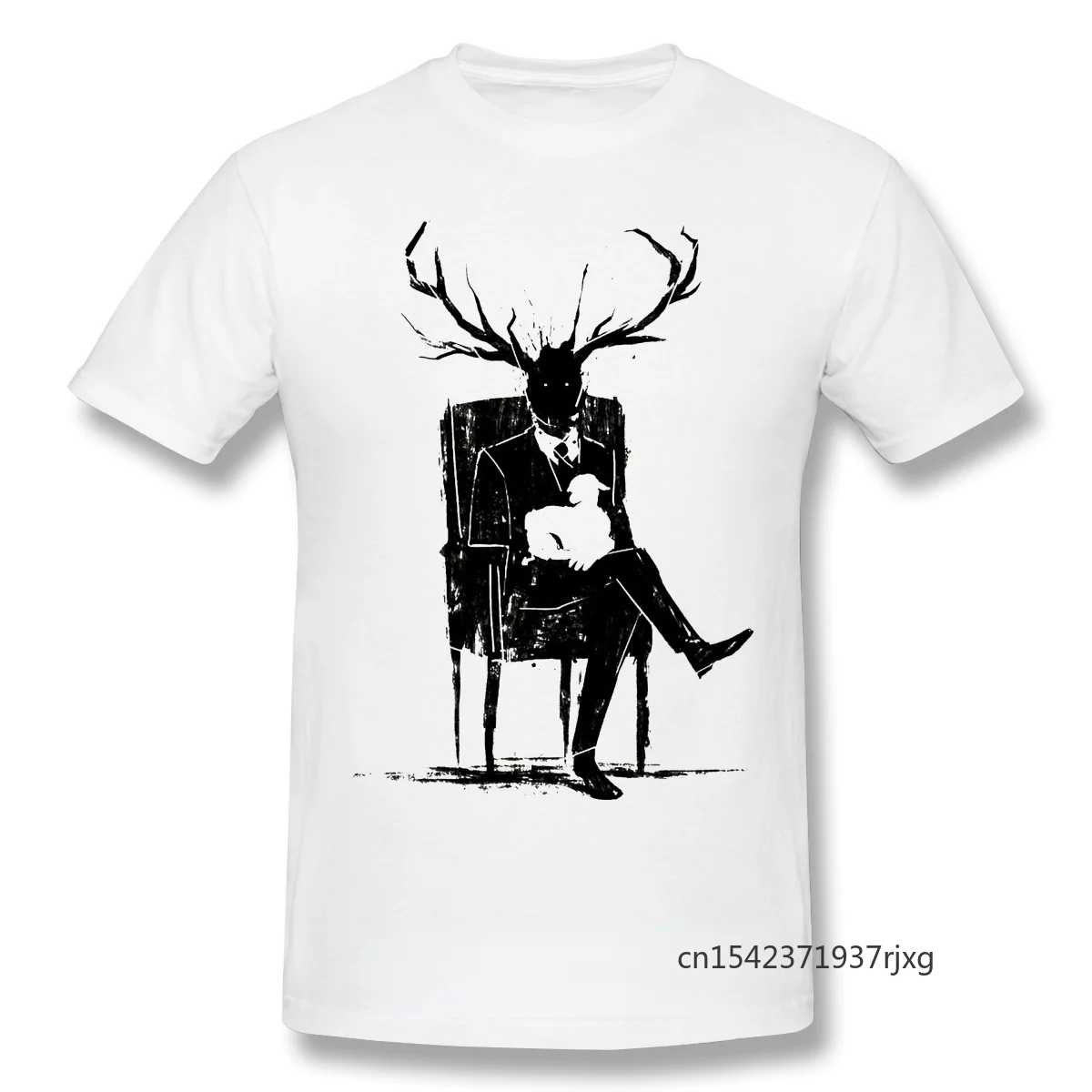 

Lecter Stag Printing Funny T Shirts Hannibal Miriam Lass Movie Men Fashion Streetwear Shirts for Men Four Seasons Casual