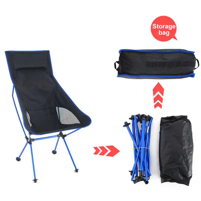 구매 야외 휴대용 접이식 의자, 캠핑 낚시 바베큐 여행 달 의자 초경량 확장 하이킹 피크닉 홈 오피스 의자