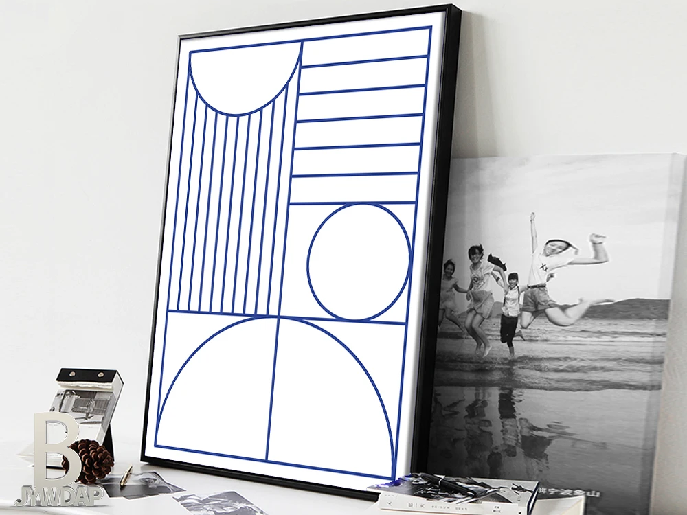 Bauhaus стильная настенная Картина на холсте минималистичный Золотой постер и