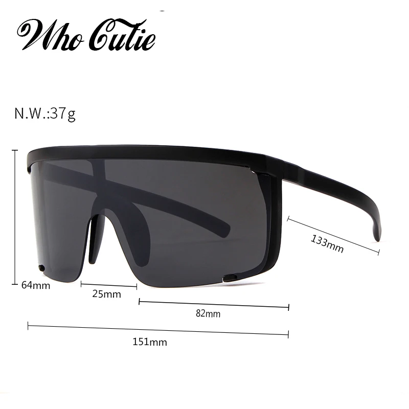 WHO CUTIE 2018 солнцезащитные очки оверсайз козырек для мужчин и женщин One Peice Солнечная