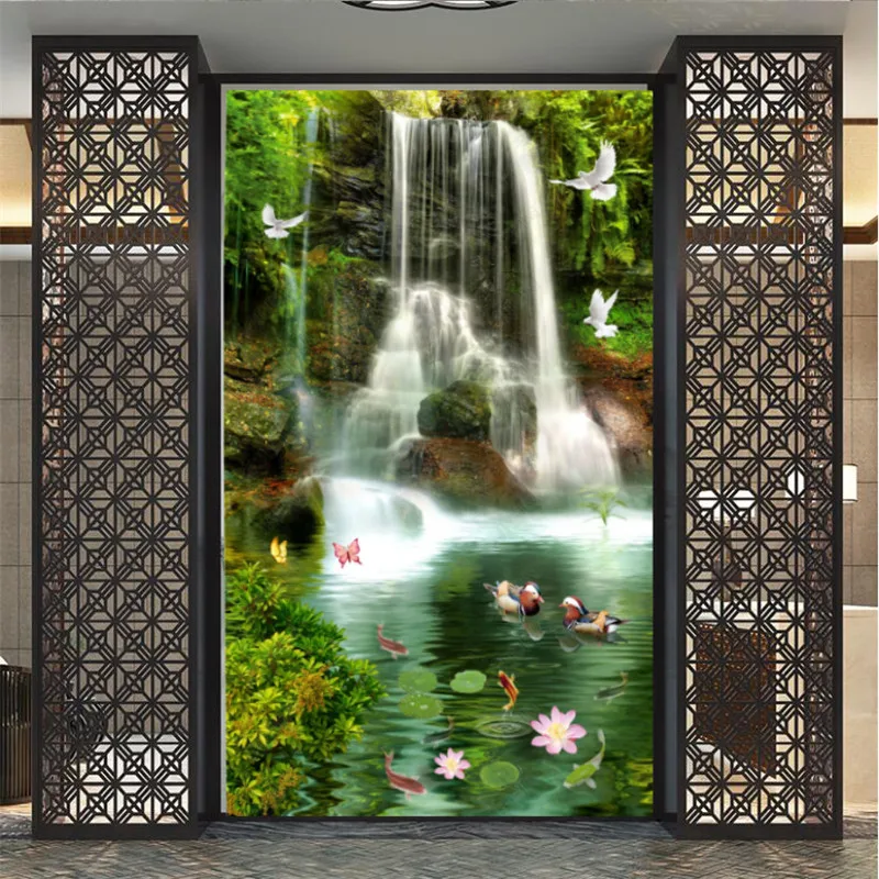 Обои с изображением водопада и текущей воды для украшения дома обои гостиной