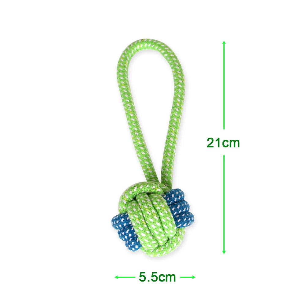 Dog Toys Cotton Rope Chew Ball Teeth Clean Pet Molar Supply Training Fun Playing Green Toy For Cat Puppy | Дом и сад