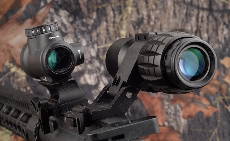 Тактический 3x Red Dot прицел Лупа флип в сторону Пикатинни Вивер рейку крепление M9443