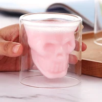250ml creative bar double glass skull head transparent water glass beer glass skull cup tea cup glass bottles