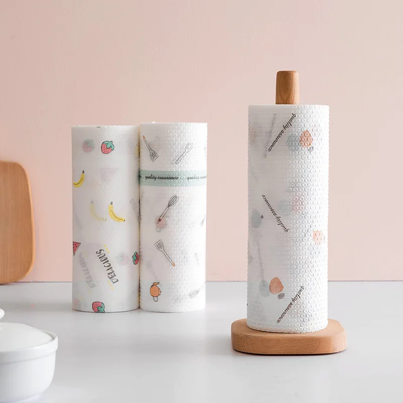 Моющиеся плотные тряпки с принтом кухонные нетканые тканевые полотенца для