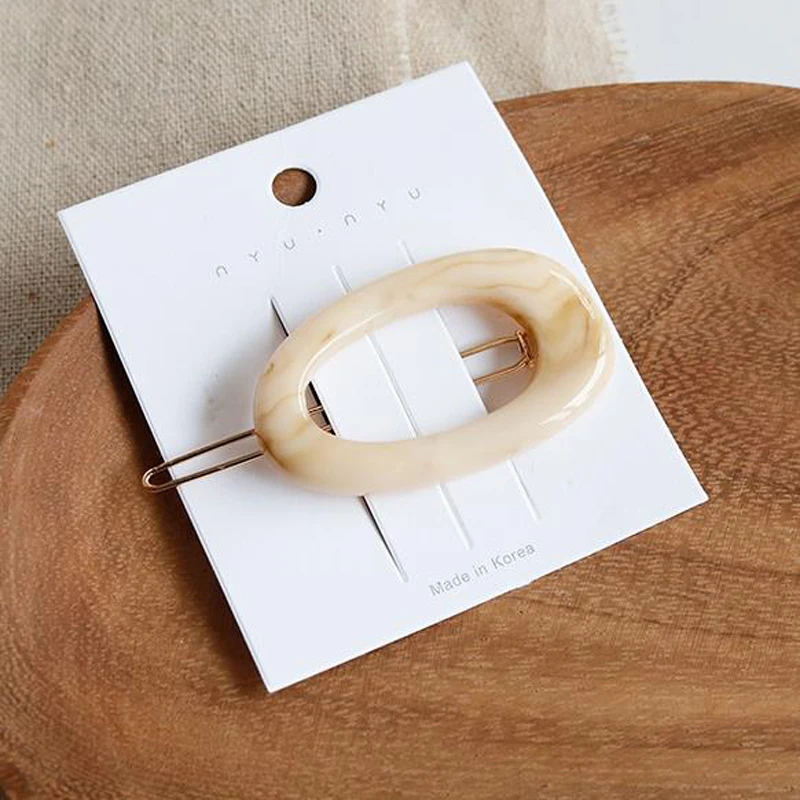 Модные женские аксессуары для волос овальные геометрические заколки акриловые