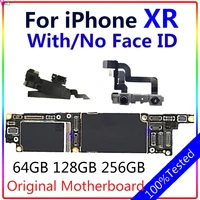 100original unlocked motherboard for iphone xr logic main board withno face id full chips ios system clean icloud iphonexr