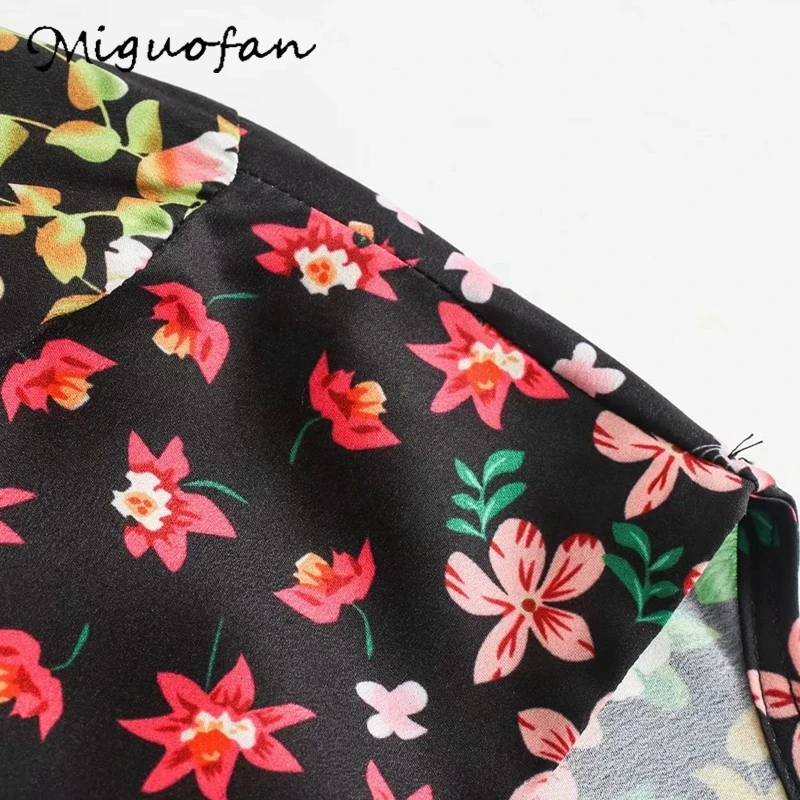 Женское платье с цветочным принтом Miguofan длинное пляжное поясом весна-лето 2020 |