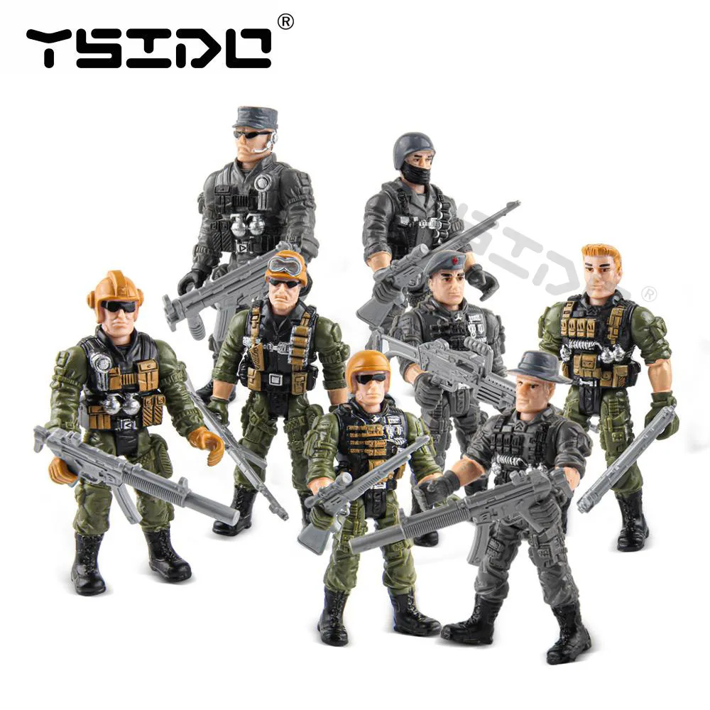 

4 шт./компл. фотоэлементы, ПВХ солдат, мини-спецназ, фигурки, армейские оружия, наборы моделей оружия для Traxxas TRX4 TRX6, детские подарки