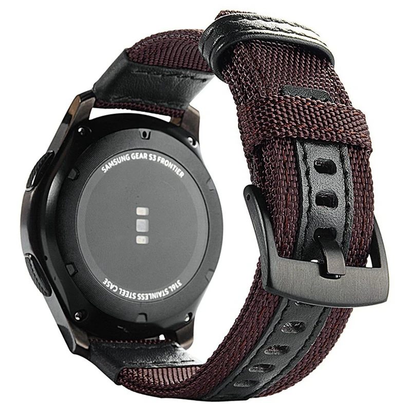 Нейлоновый кожаный ремешок для samsung gear S3 ремешок 22 мм ремешок для Amazfit Stratos 2 2s 3/Pace/GTR 47 мм ремешок для часов huawei Watch GT 2