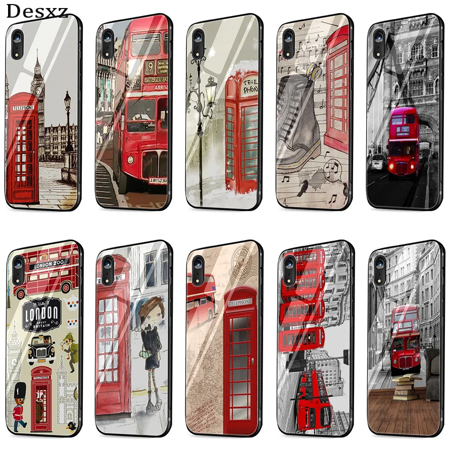 Desxz стиль Лондонский автобус Англия телефон винтажный Британский стеклянный