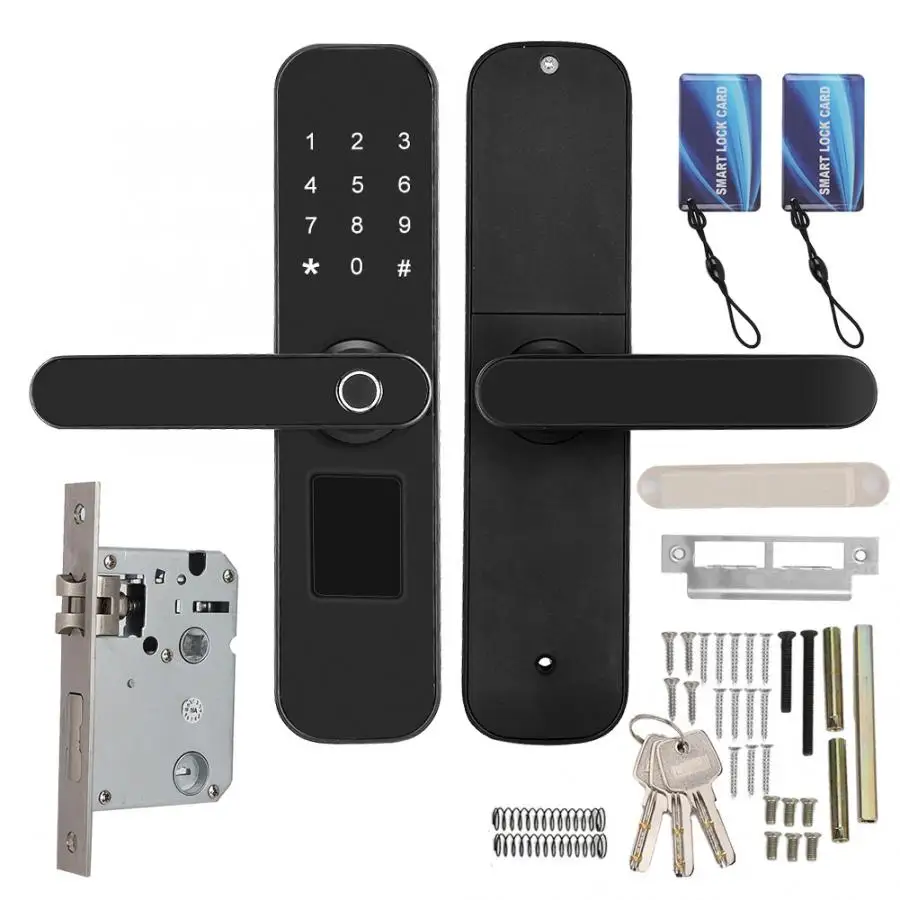 Умный дверной замок отпечатков пальцев пароль IC карта экран с механическим