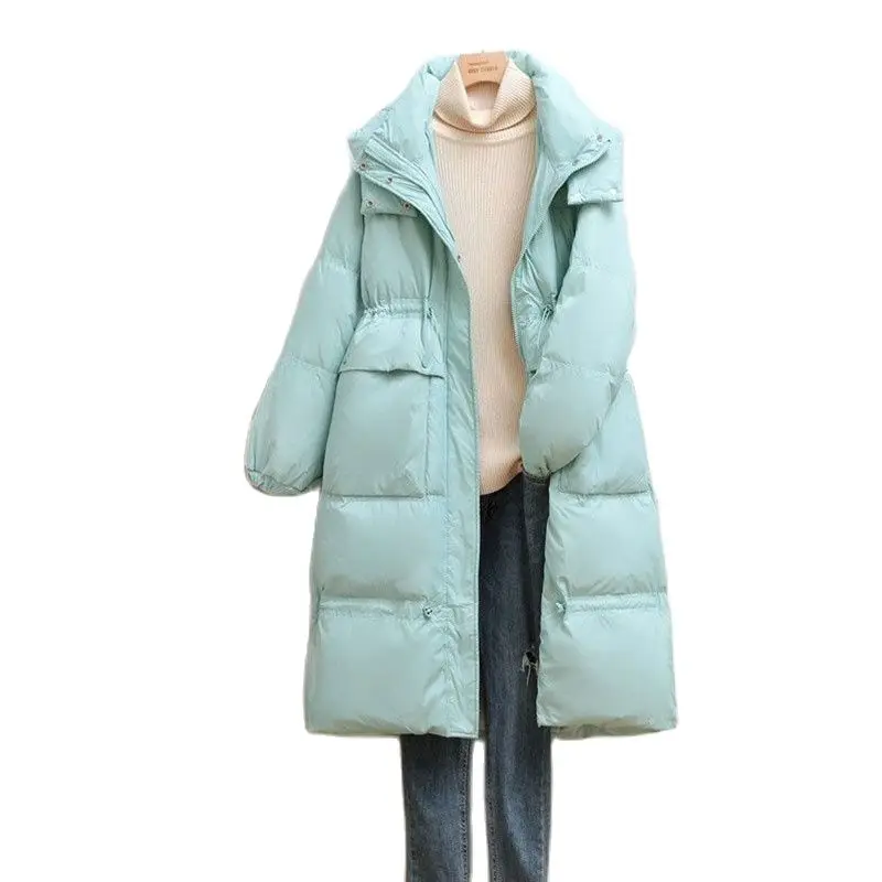 Winter Down Coats Hooded Plus Size Loose Women's Parka 2021 Long Jackets For Women White Duck Down Warm Coat Thick Puffer Jacket
