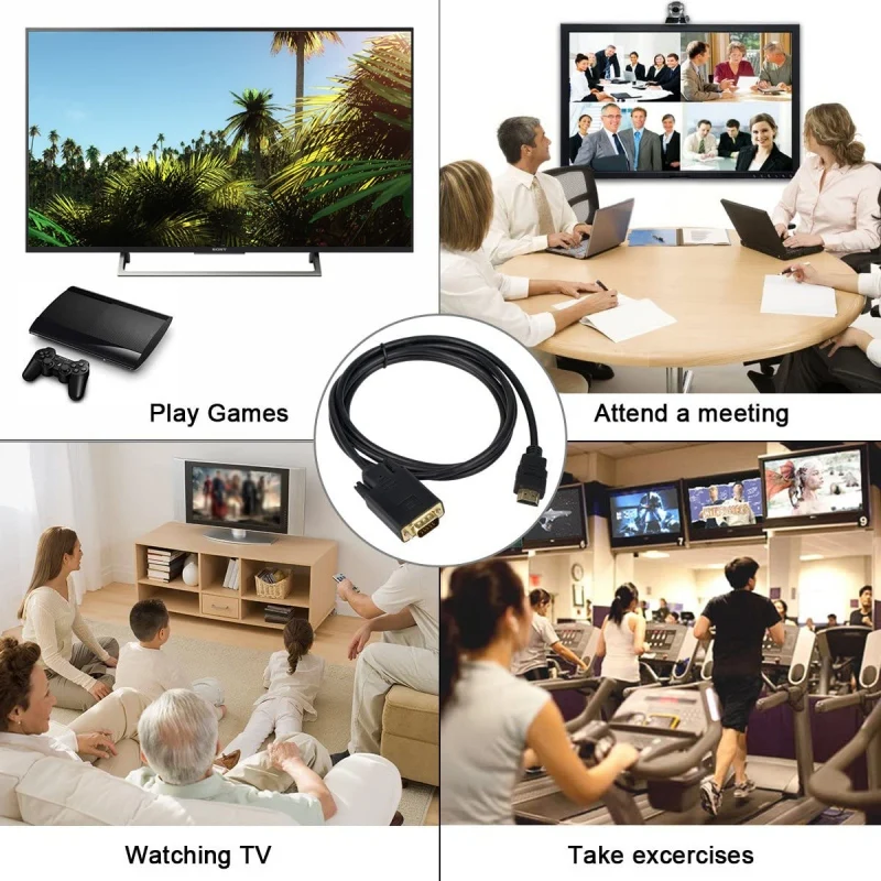 Кабель HDMI VGA 6 футов (штырь штырь) для настольного компьютера ноутбука монитора