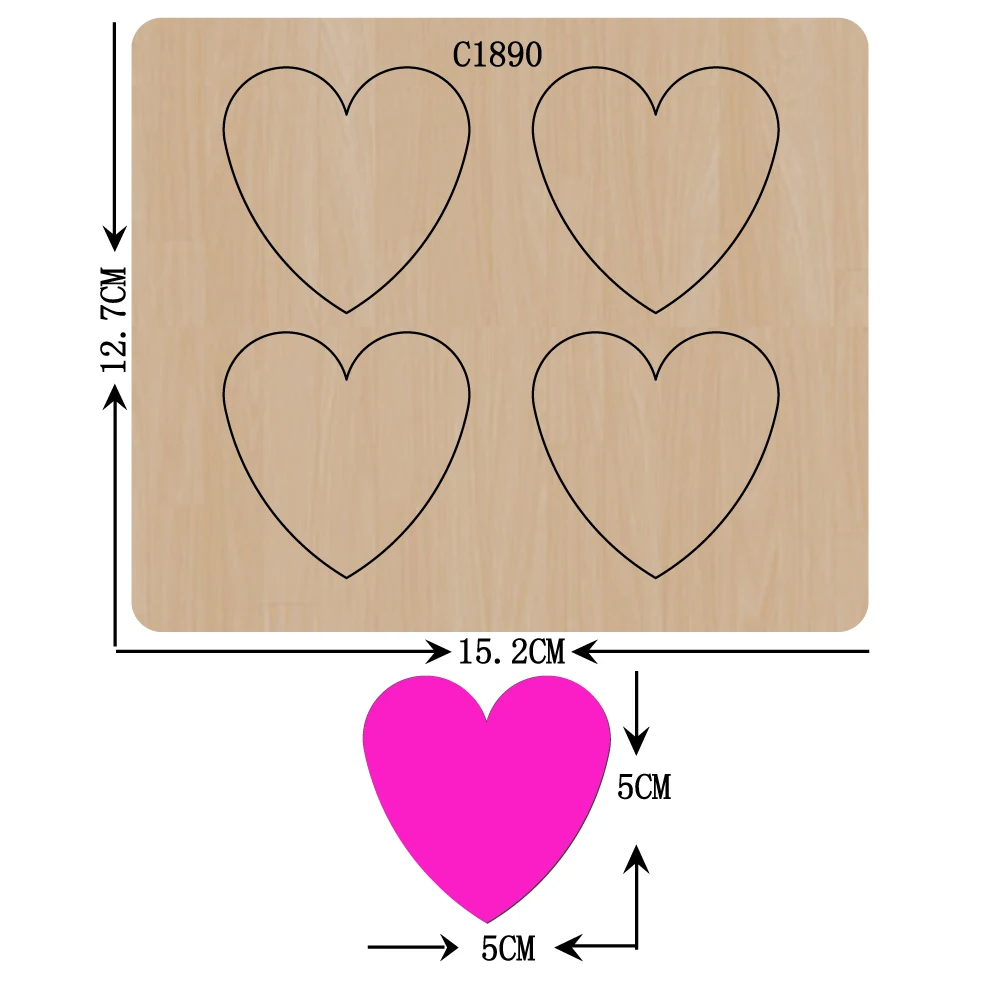 

New Card love Wooden die Scrapbooking C1890 Cutting Dies