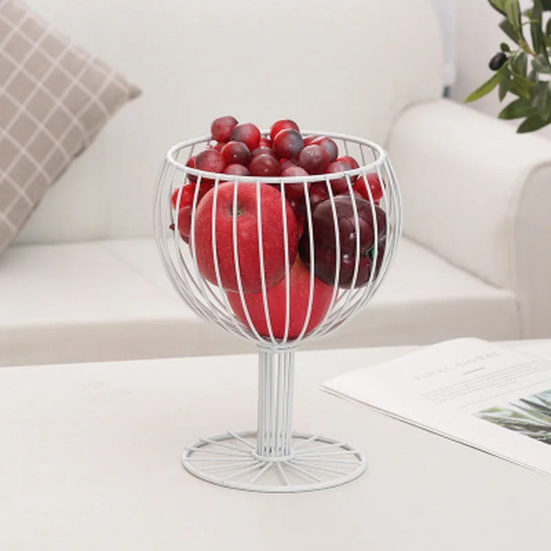 Wine glass shaped fruit plate Hollow party snack trays Dessert decoration rack kitchen metal Storage Baskets Organizer | Дом и сад