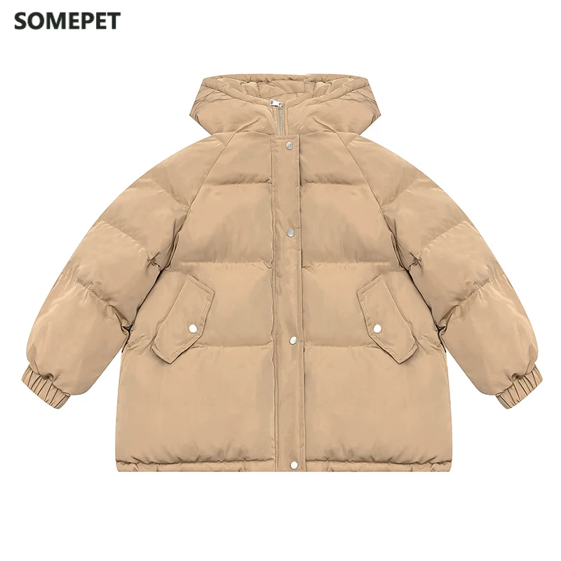 

Hooded cotton jacket women Korean version loose winter new Hong Kong style Harajuku thickened bread clothing trend