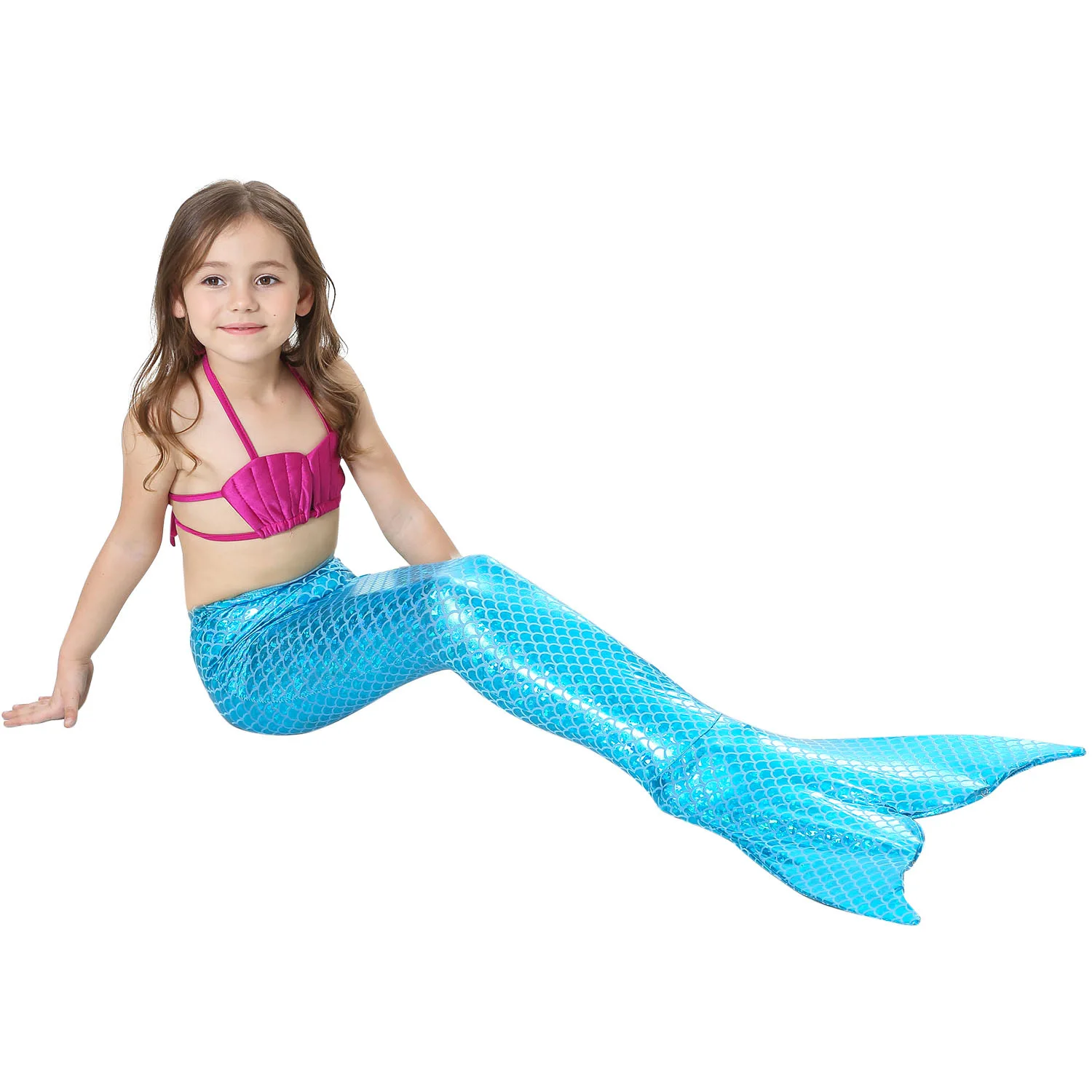 

Children Mermaid Swimming Suit 3pcs Mermaid Tails Swimmable Swimsuit Mermaid Costume Clothes Swimwear Bikini Sets For Girls Kids