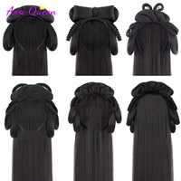 chinese ancient wig women hanfu wigs headdress photography dance accessory wigs black for women integrated hair bun high tem