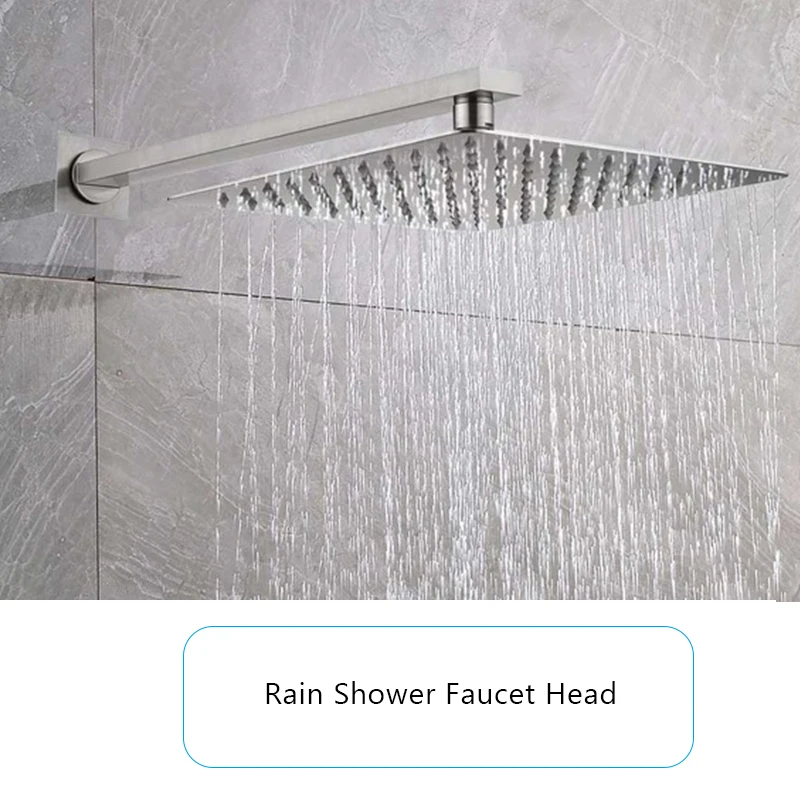 Матовый никелевый смеситель для душа Потолочная установка Скрытый кран ванной